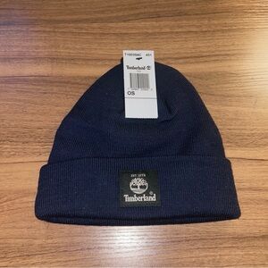 Timberland Beanie Hat Stocking Cap Cuffed Winter Knit Navy Men's One Size